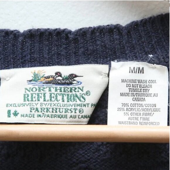 Vintage Northern Reflections Knit Button Up Sweater Vest Grannycore 90s Navy - Picture 5 of 9